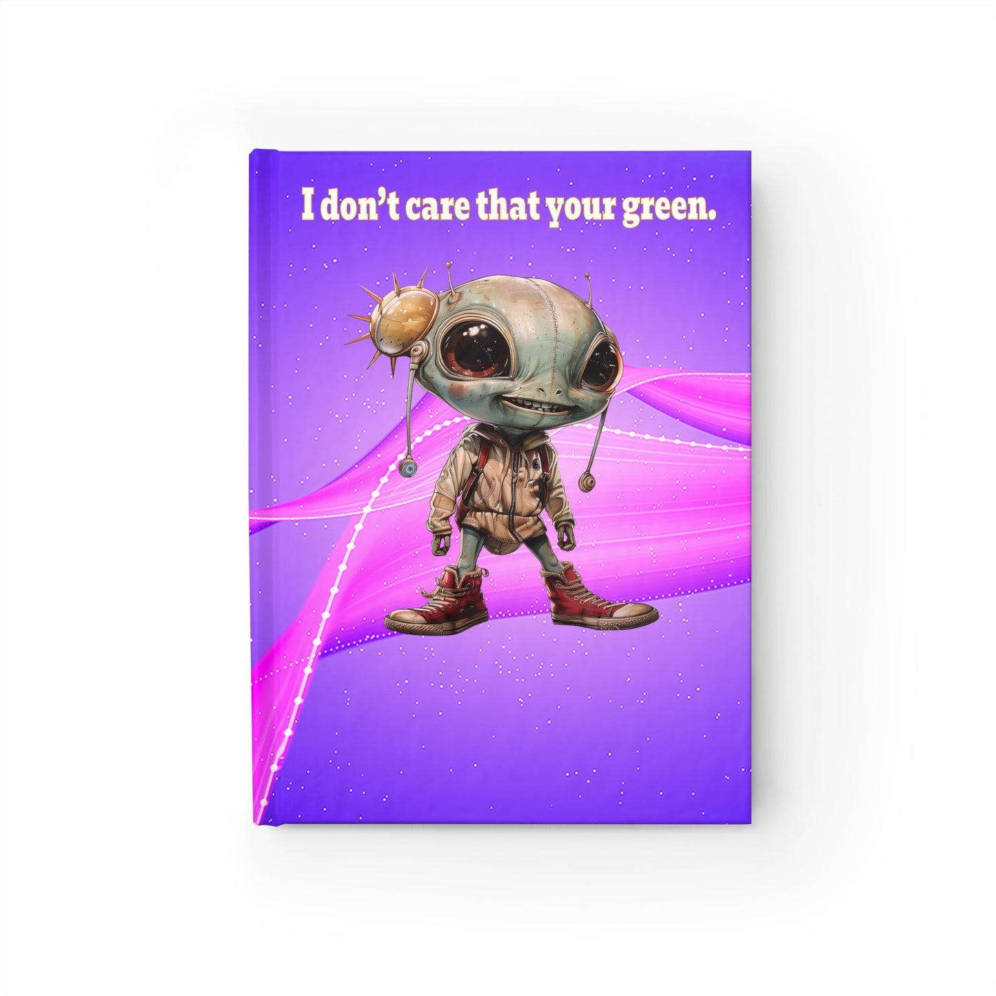 I don't care that your green - journal-lined (purple-pink wave)