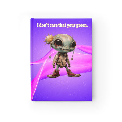 I don't care that your green - journal-lined (purple-pink wave)