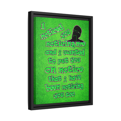 noticed you noticing - framed canvas art (green turf)
