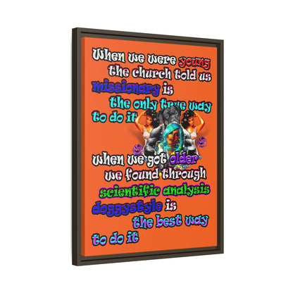 doggystyle - framed canvas art (orange)