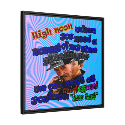 high noon - framed canvas art (light blue-purple wave)