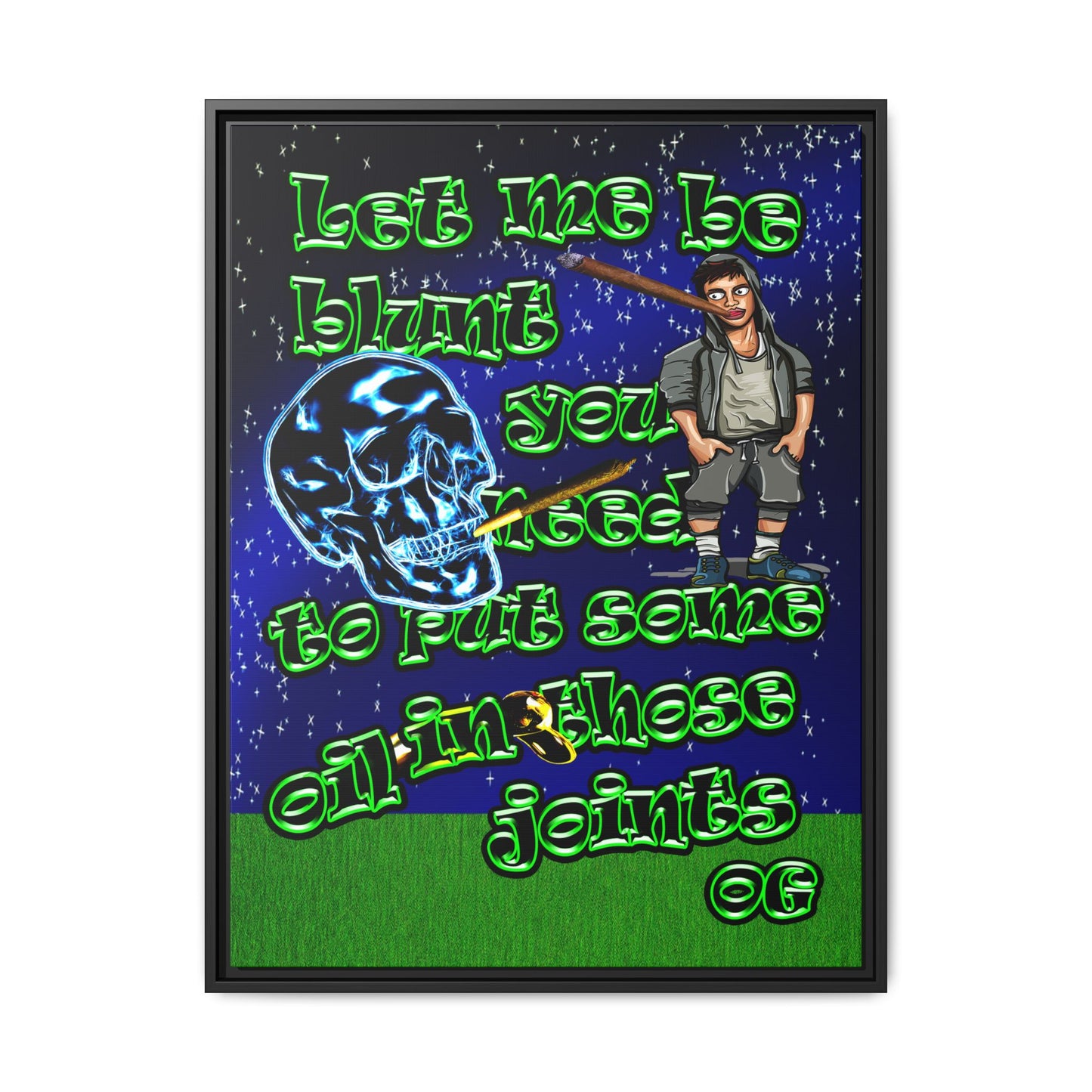 og - framed canvas art ('snoops' background)