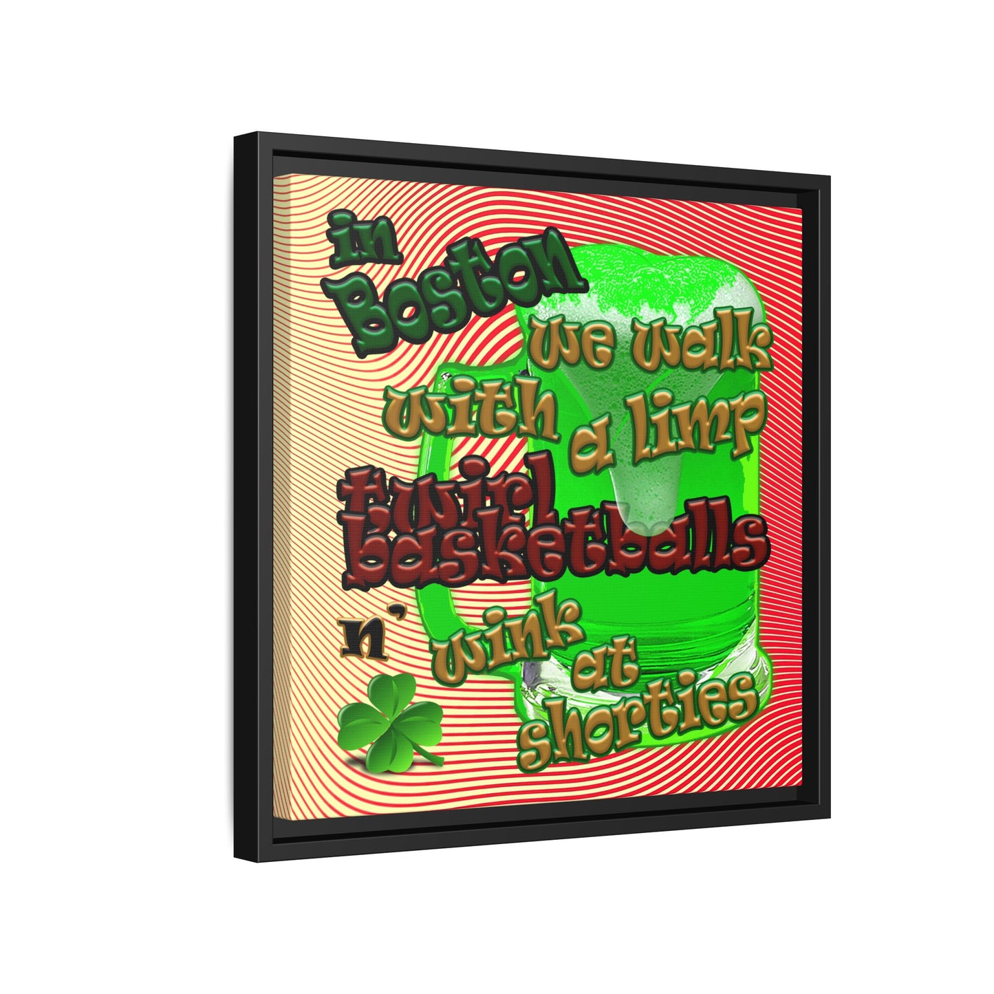 celtics logo - framed canvas art (yellow-orange wave)
