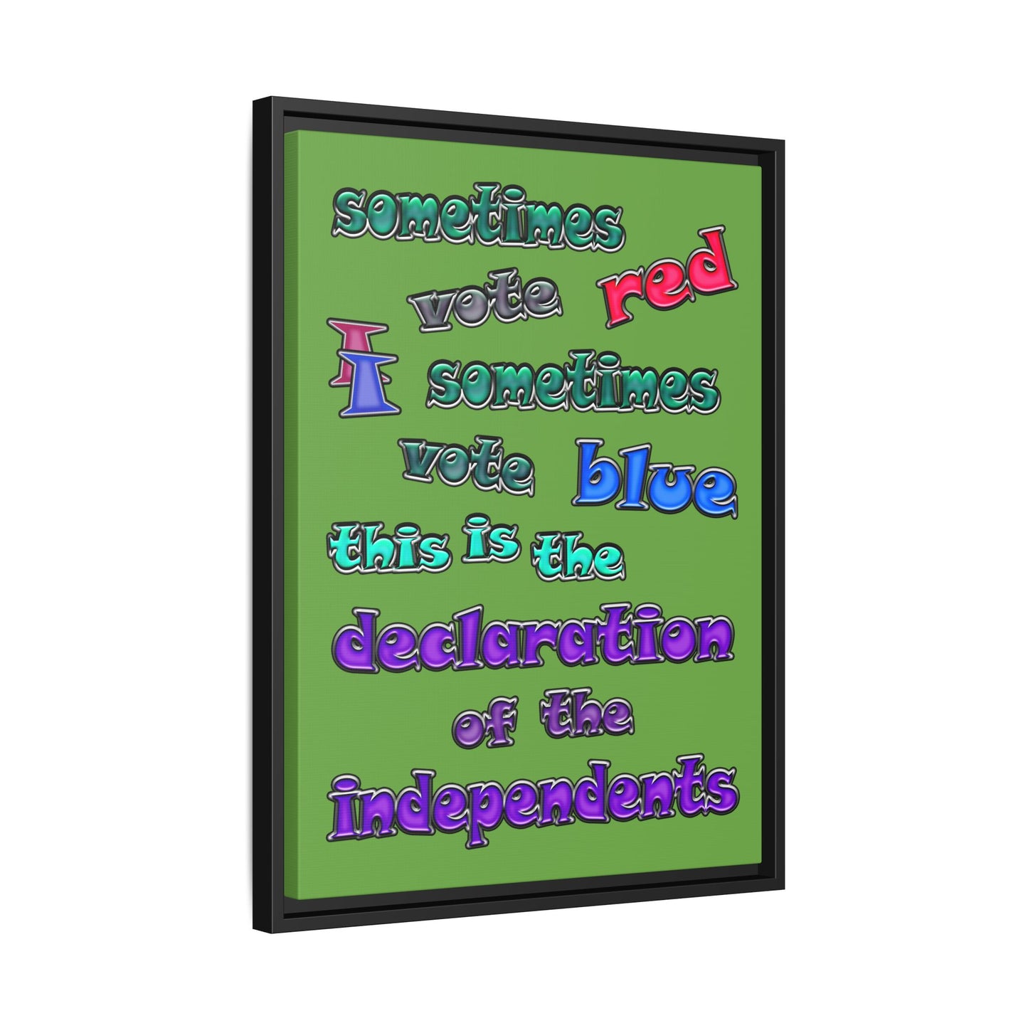 declaration of the independents - framed canvas art (green)