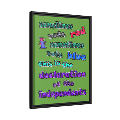 declaration of the independents - framed canvas art (green)