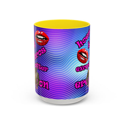 hoes b4 bros - Accent Mug (purple wave)