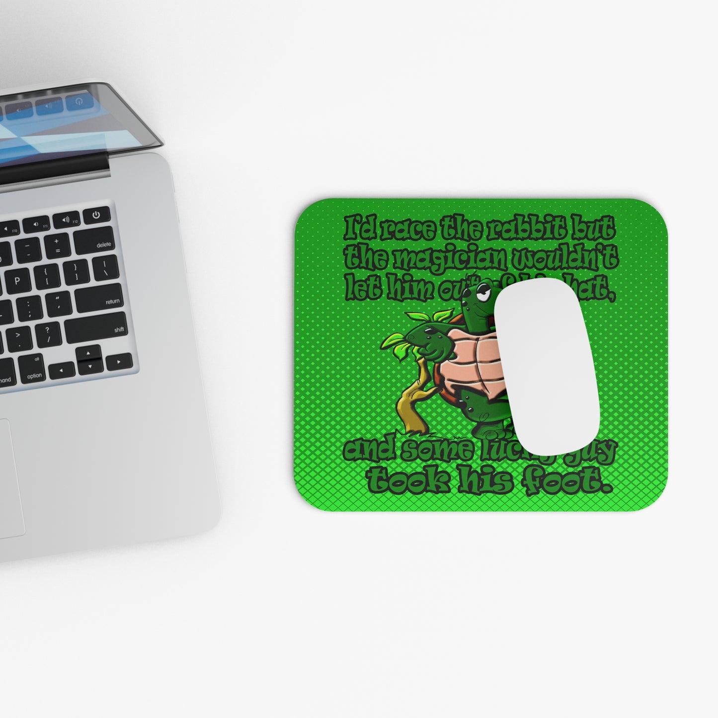 turtle race - Mouse Pad (Rectangle) (logo green)