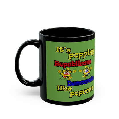 popping like popcorn - Black Mug (green)