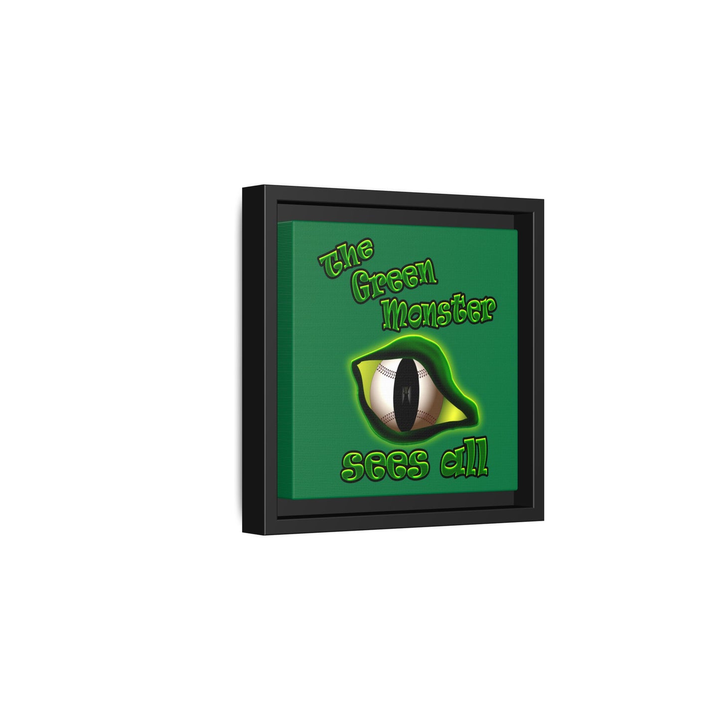 green monster - framed canvas art (dark green)