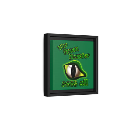 green monster - framed canvas art (dark green)