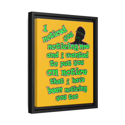 noticed you noticing - framed canvas art (yellow)