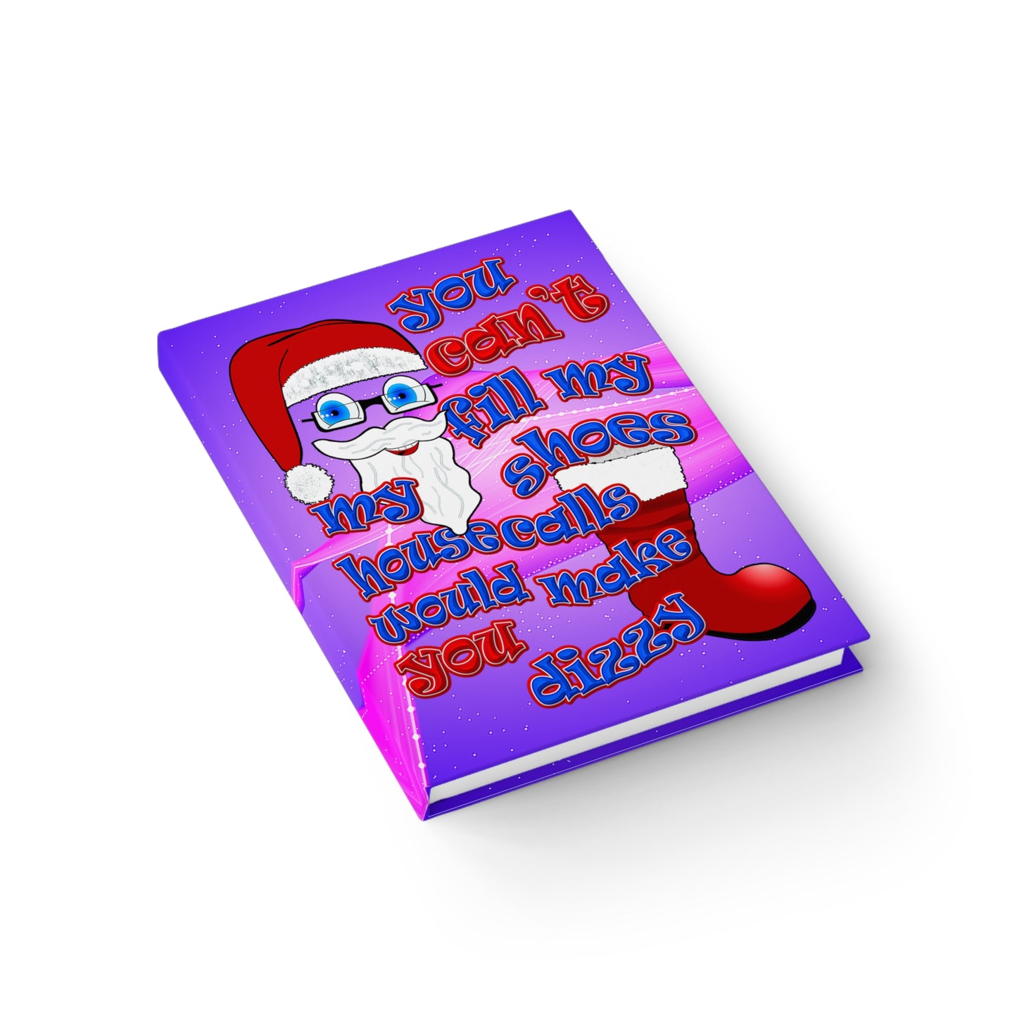 santa's shoes - journal-blank (purple-pink wave)