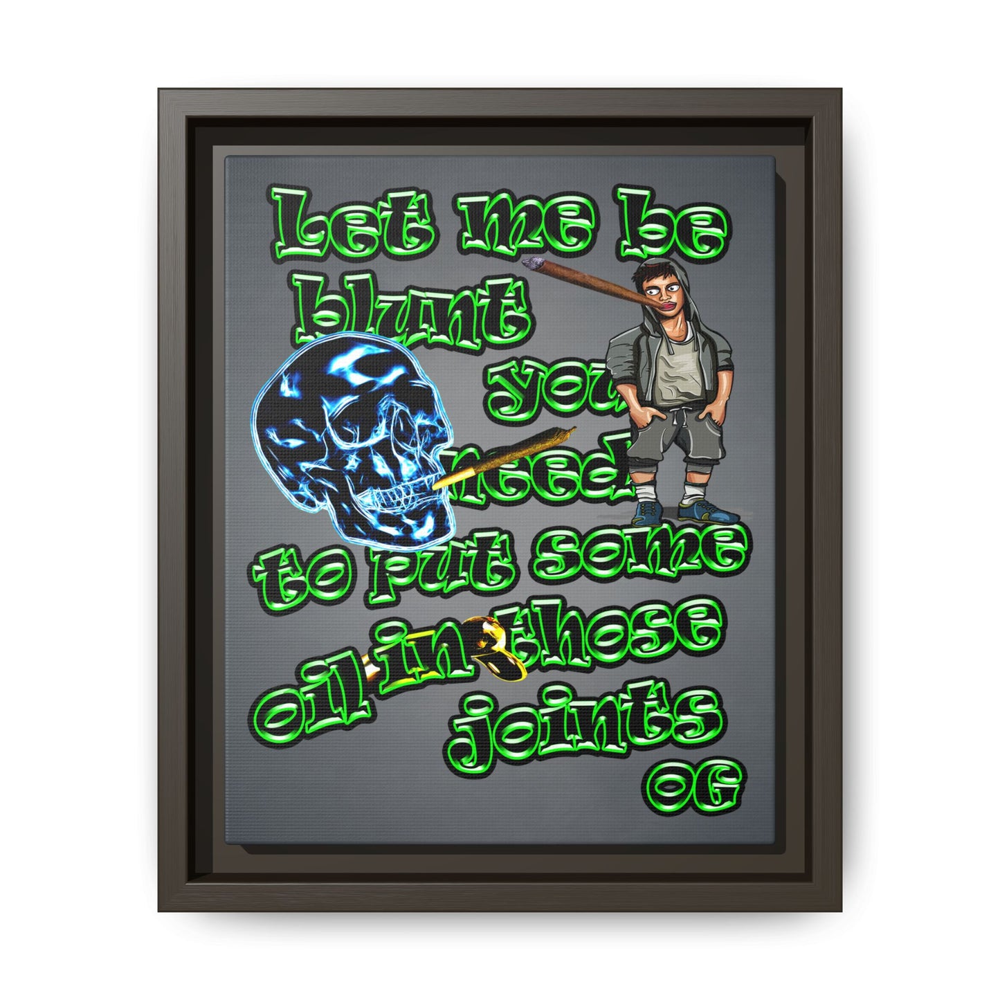 og - framed canvas art (grey-light grey)