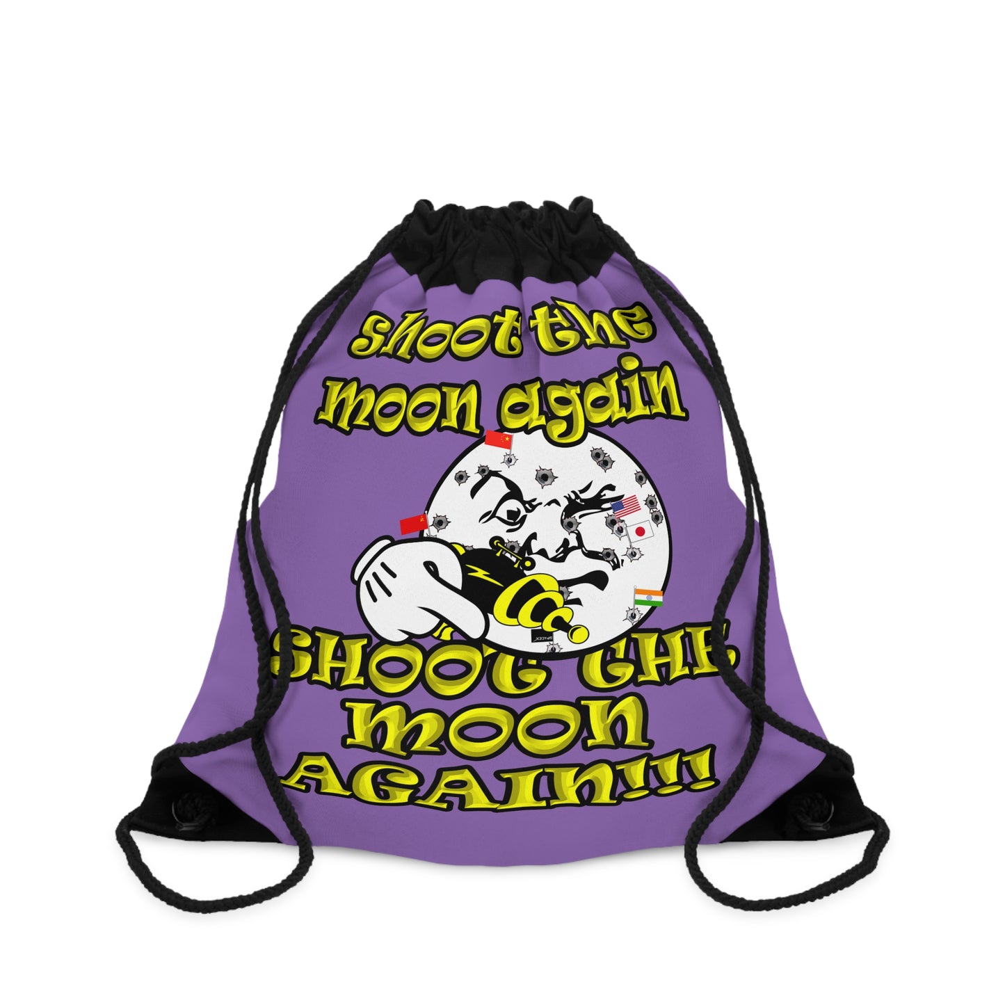 shoot the moon again - Drawstring Bag (light purple)