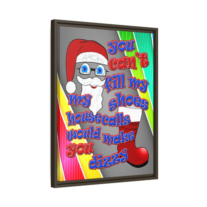 santa's shoes - framed canvas art (rainbow split)