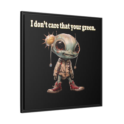 I don't care that your green - framed canvas art (black)