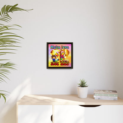 love peace - framed canvas art (color blur)