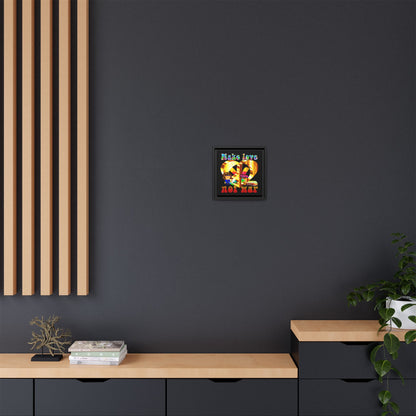 love peace - framed canvas art (black)