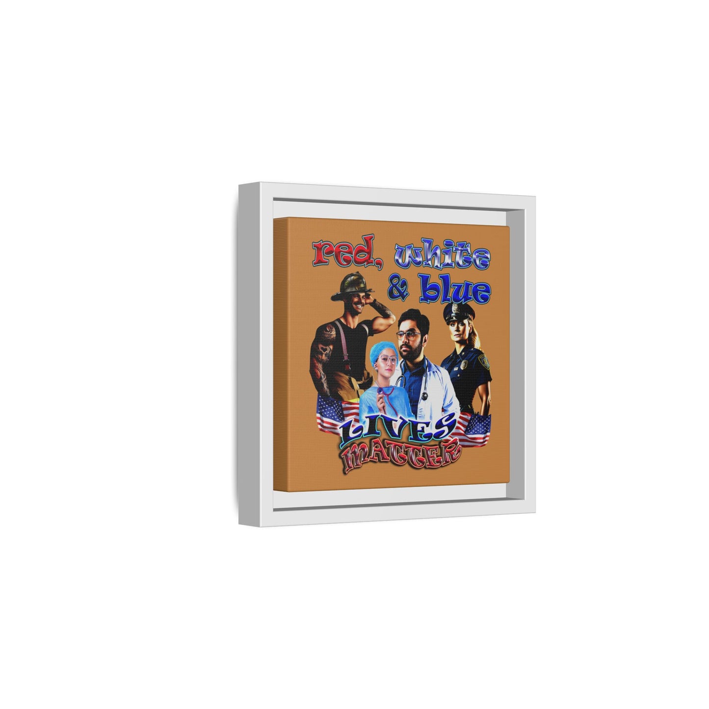 rw&b lives matter - framed canvas art (light brown)