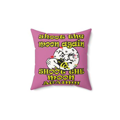 shoot the moon again - Faux Suede Square Pillow - (light pink)