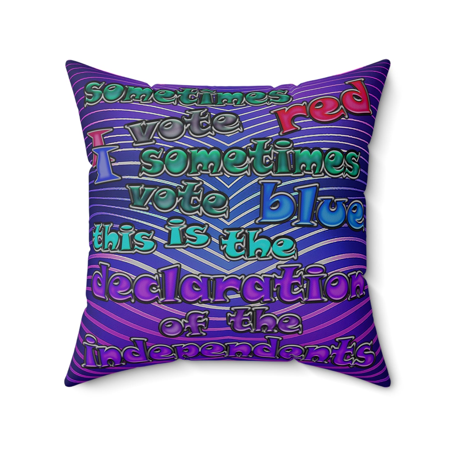 declaration of the independents - Spun Polyester Square Pillow - (purple wave)