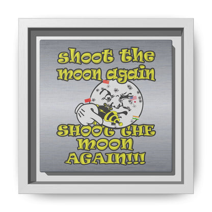 shoot the moon again - framed canvas art (brushed nickel)