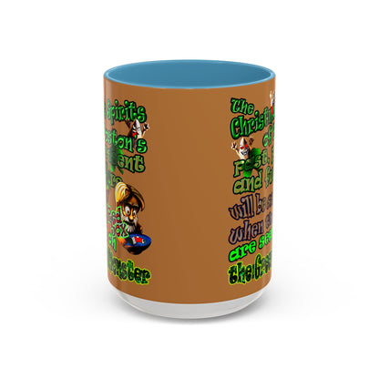 christmas spirits of boston - Accent Mug (light brown)