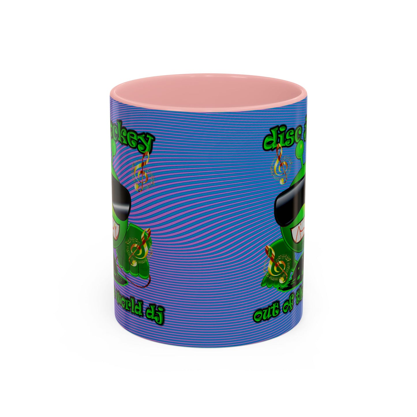 disc jockey - Accent Mug (light blue-purple wave)