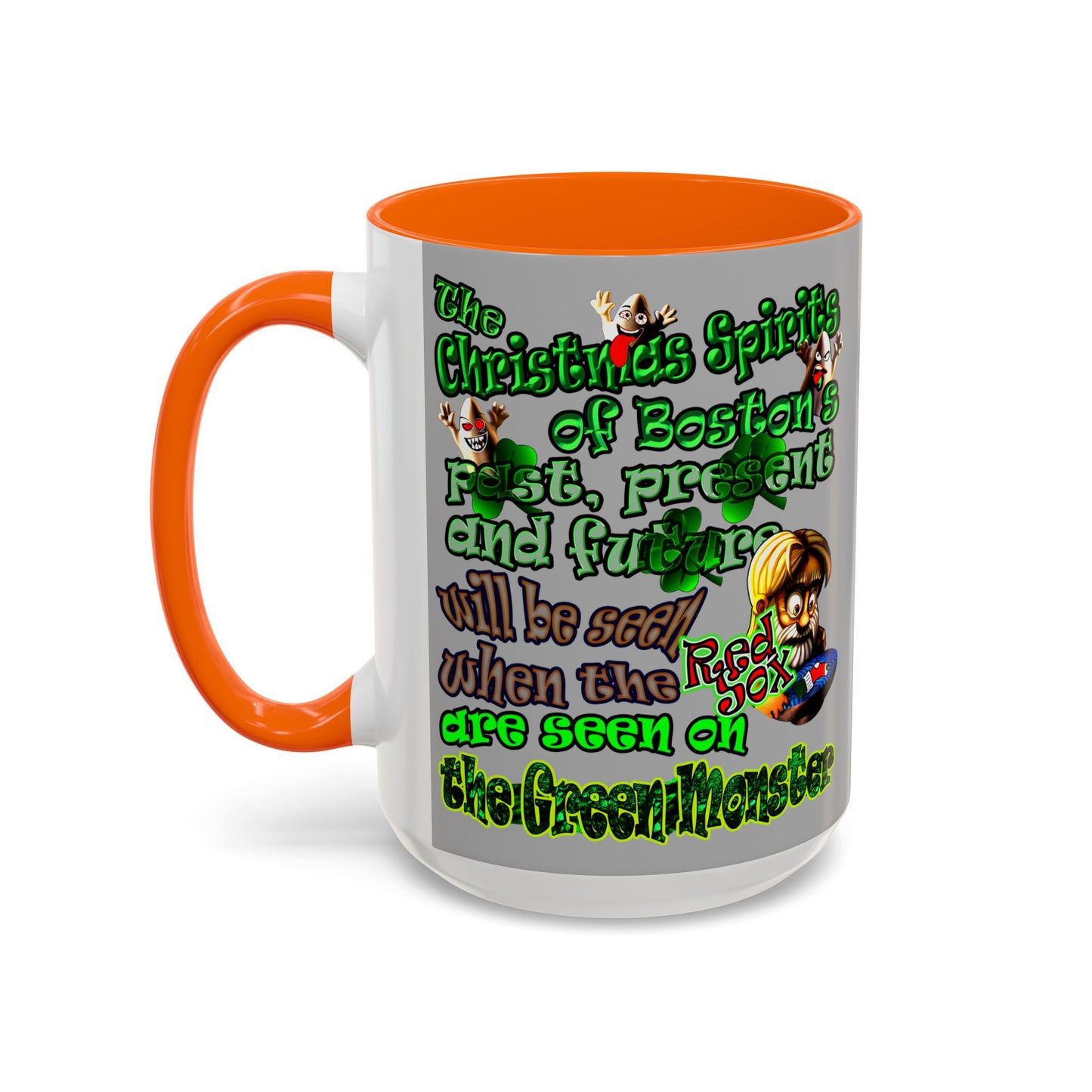 christmas spirits of boston - Accent Mug (light grey)