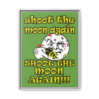 shoot the moon again - framed canvas art (green)