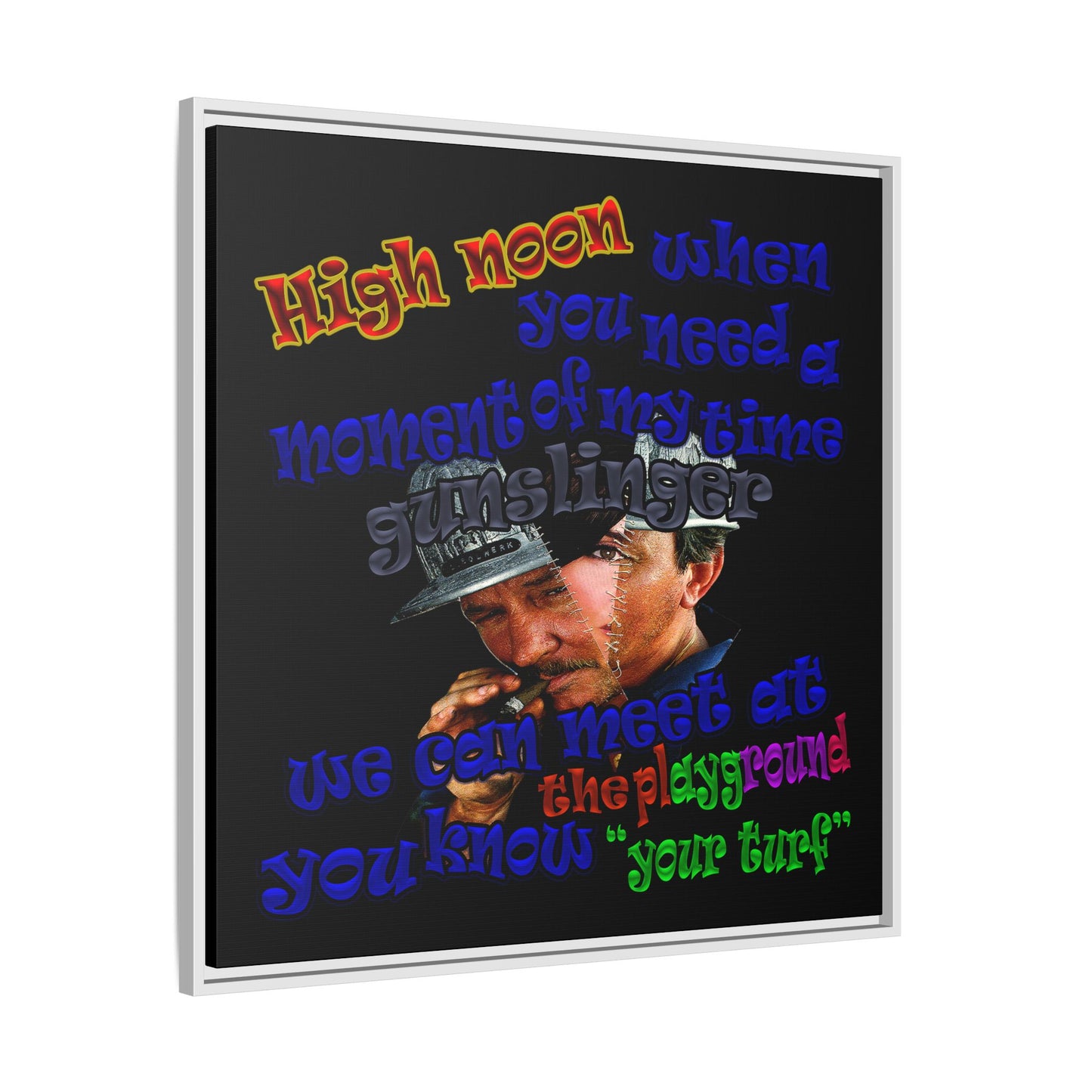 high noon - framed canvas art (black)