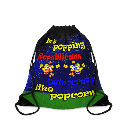 popping like popcorn - Drawstring Bag ('snoops' background)