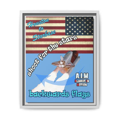 shoot for the stars - framed canvas art (light blue)