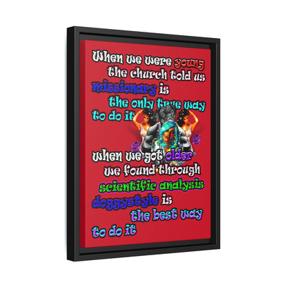 doggystyle - framed canvas art (dark red)