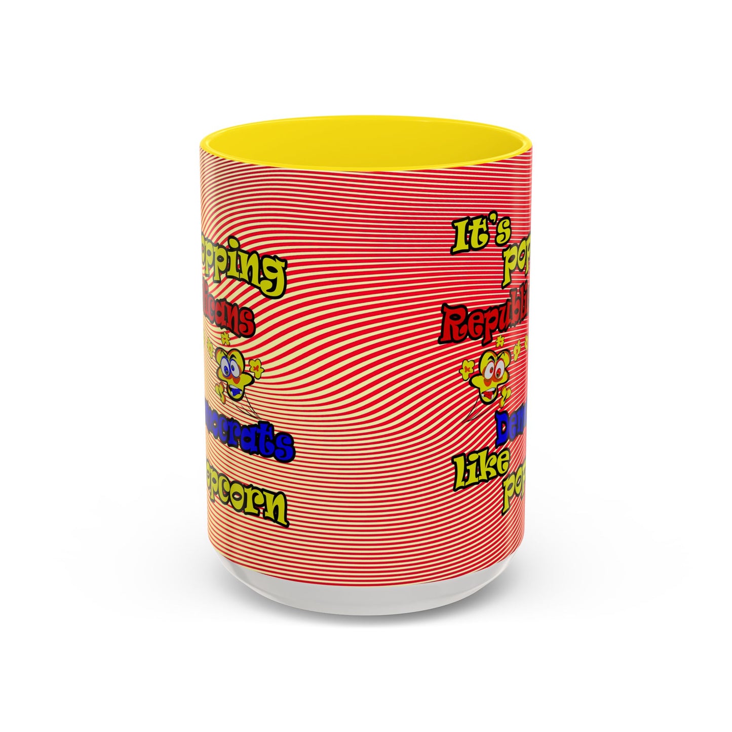 popping like popcorn - Accent Mug (yellow-orange wave)