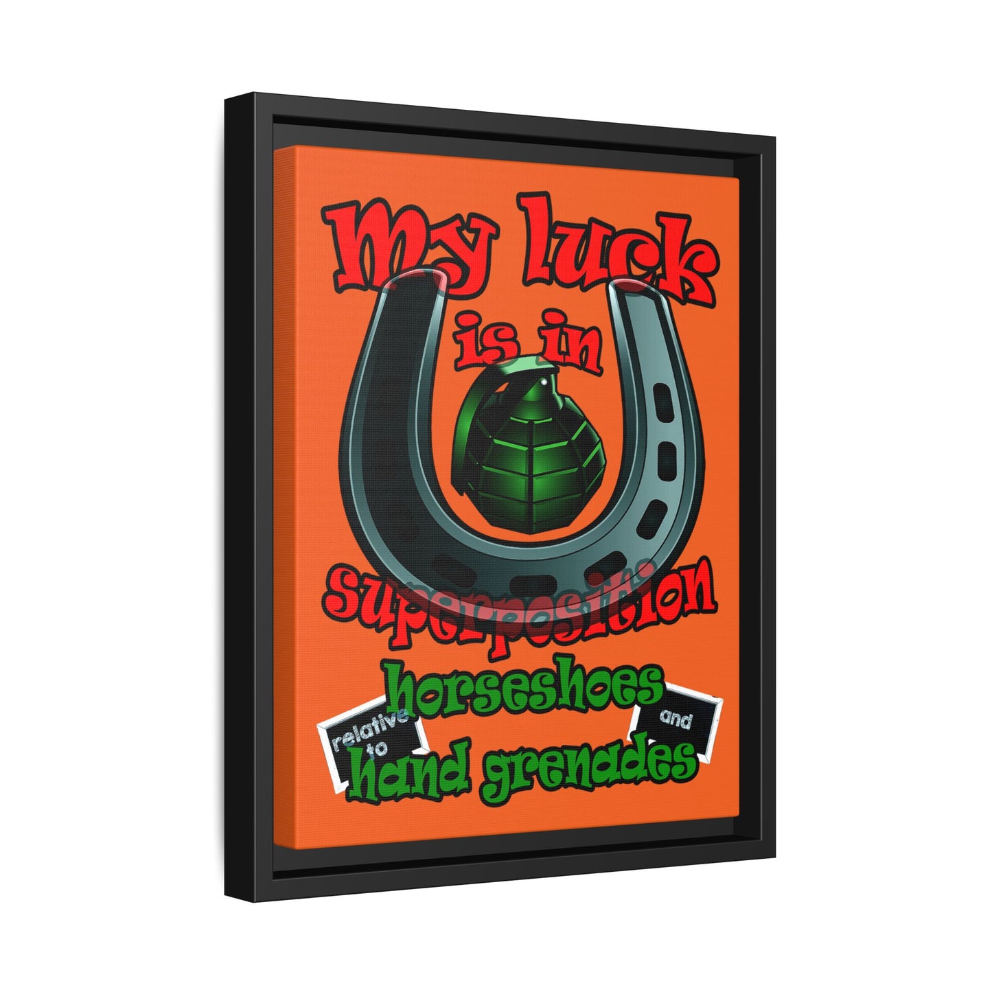 my luck - framed canvas art (orange)