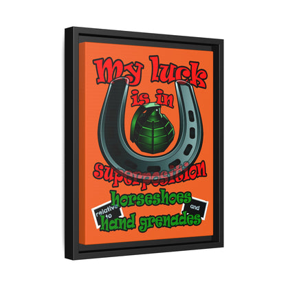 my luck - framed canvas art (orange)