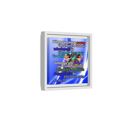 doggystyle - framed canvas art (blue-white wave)