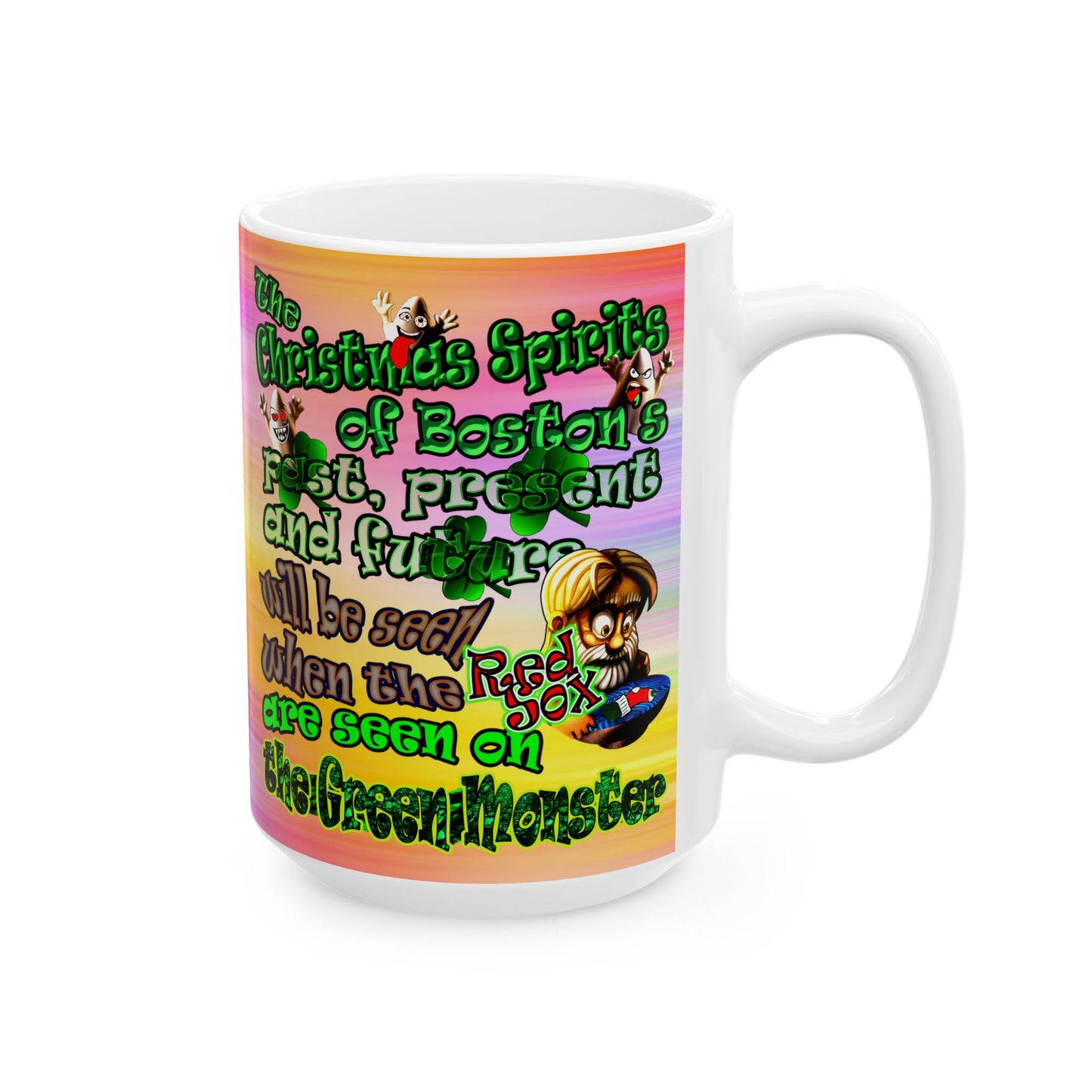 christmas spirits of boston - White Mug (color blur)