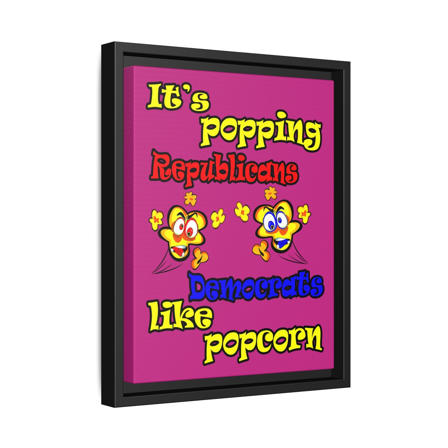 popping like popcorn - framed canvas art (pink)