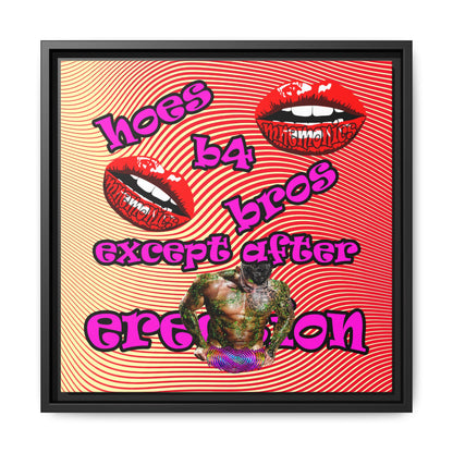 hoes b4 bros - framed canvas art (yellow-orange wave)