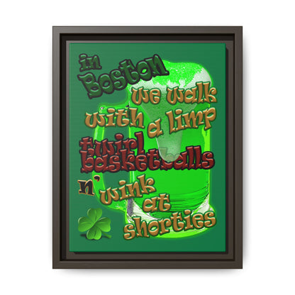 celtics logo - framed canvas art (dark green)