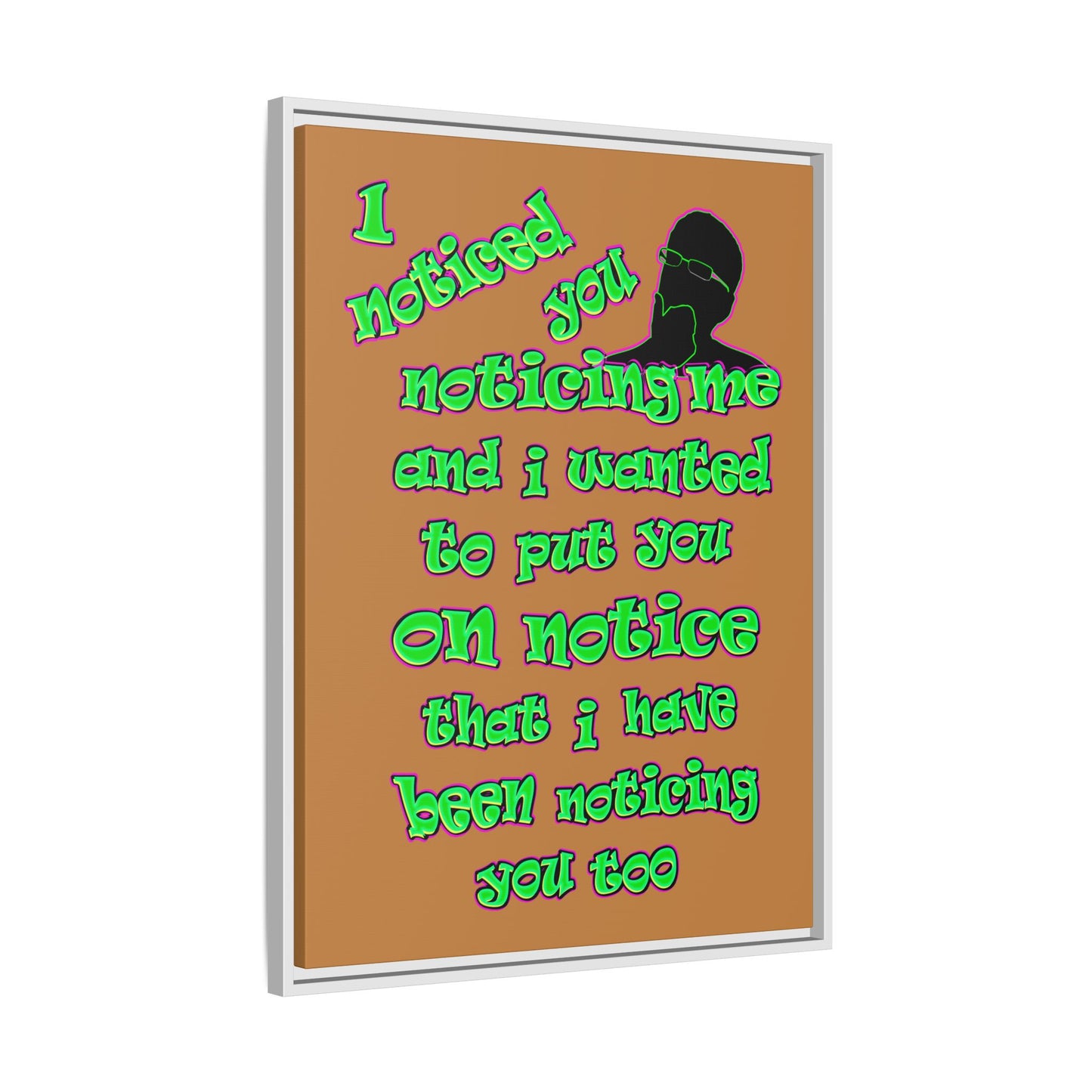noticed you noticing - framed canvas art (light brown)
