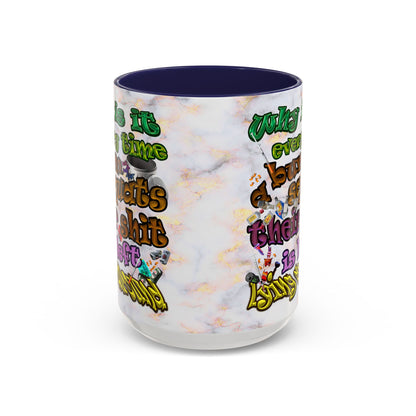 the bum's shit - Accent Mug (white marble)