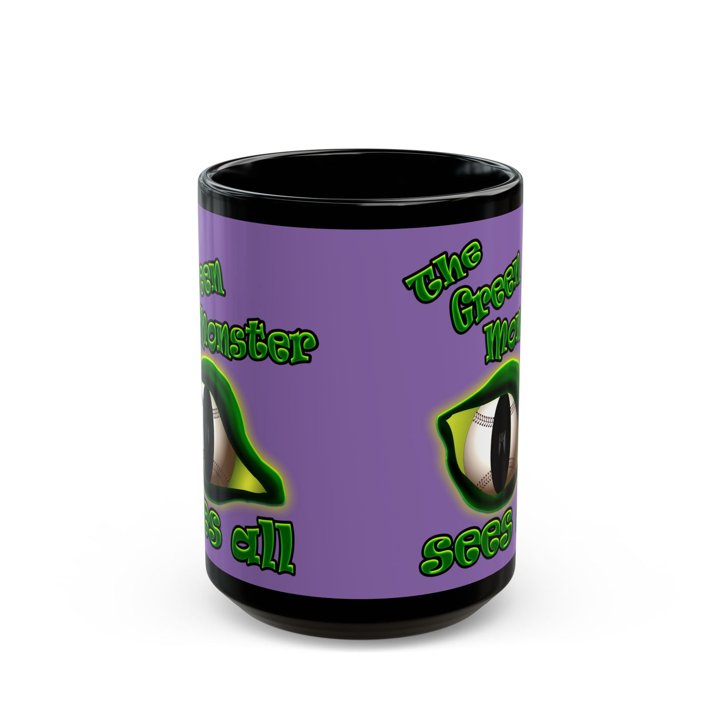 green monster - Black Mug (light purple)