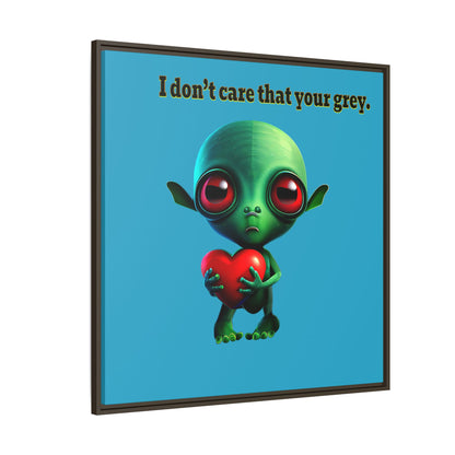 I don't care that your grey - framed canvas art (turquoise)