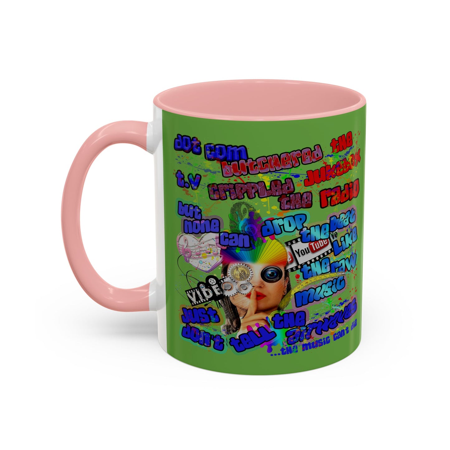 drop the beat - Accent Mug (green)