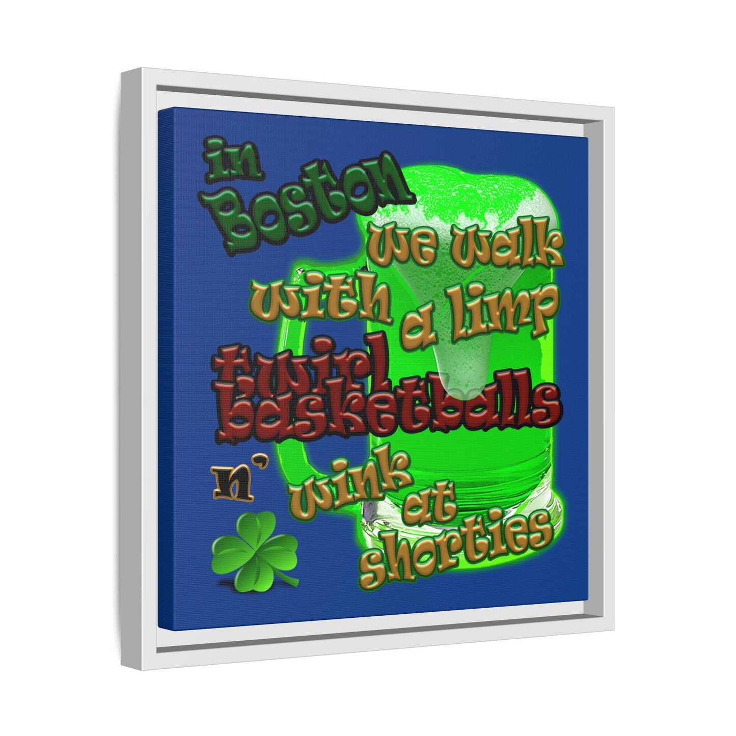 celtics logo - framed canvas art (dark blue)