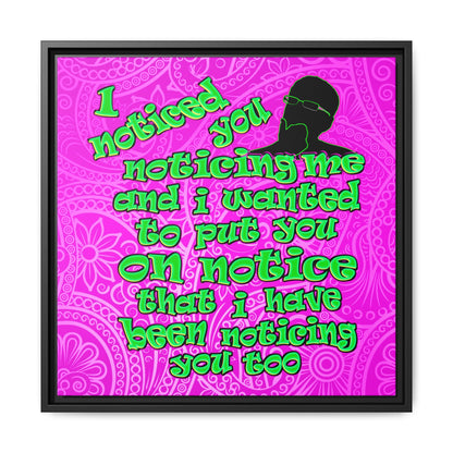 noticed you noticing - framed canvas art (pink swirl)