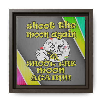 shoot the moon again - framed canvas art (rainbow split)